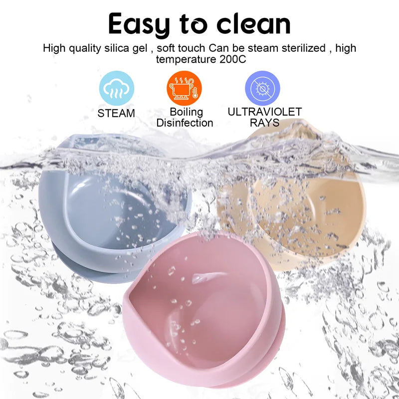 2PCS Baby Silicone Suction Bowls – Non-Slip Infant Feeding Tableware | BPA-Free Toddler Training Food Bowls for Self-Feeding & Weaning