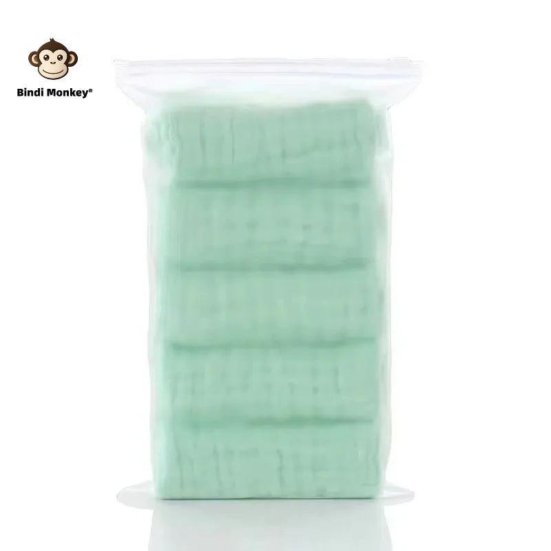 5PCS Baby Muslin Washcloths – 6-Layer Cotton Soft Towels | Absorbent Baby Face Towels, Burp Cloths & Feeding Wipes
