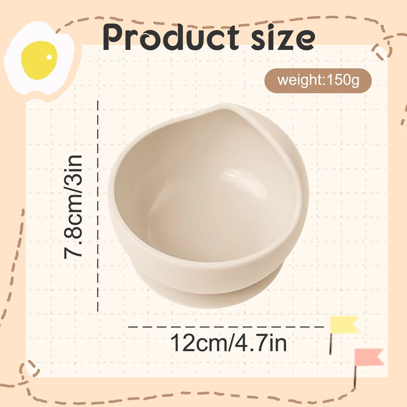 2PCS Baby Silicone Suction Bowls – Non-Slip Infant Feeding Tableware | BPA-Free Toddler Training Food Bowls for Self-Feeding & Weaning