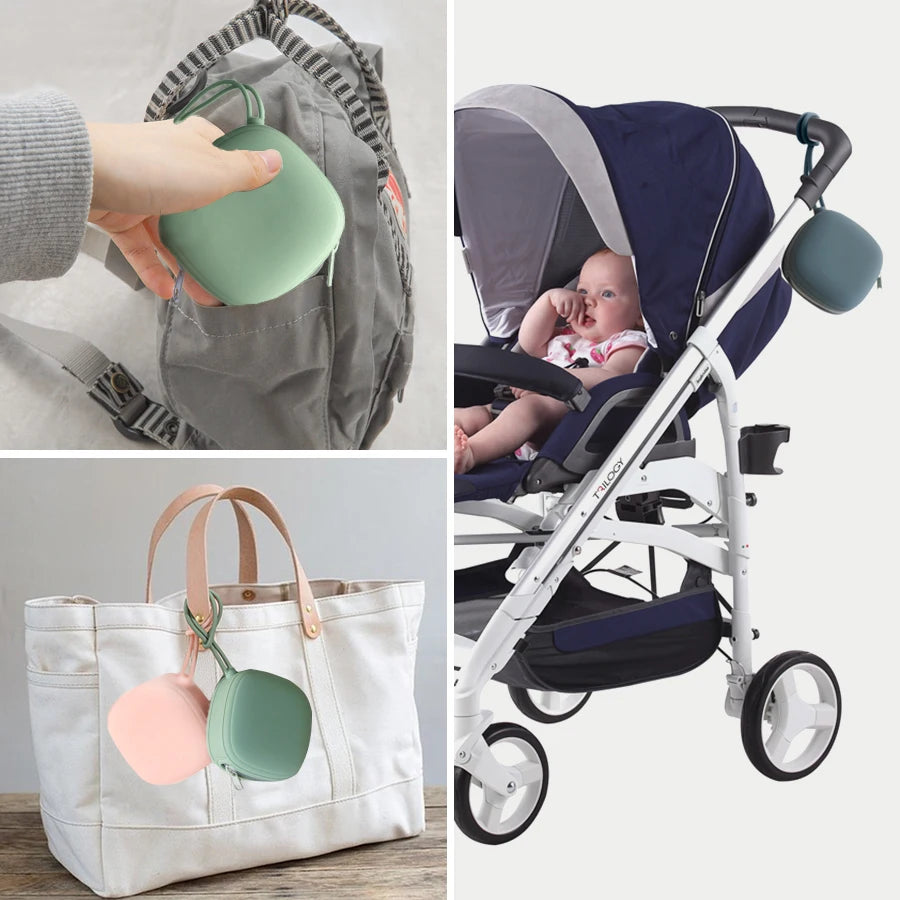 Baby Pacifier Holder Case – Portable Zipper Pacifier Box | Food-Grade Nipple Container for Soothers & Nursing Accessories