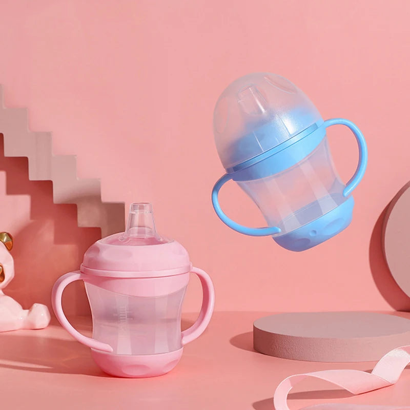 Children’s Water Bottle with Handle – Leakproof Baby Training Cup | Portable Outdoor Infant Drinking Cup with Dustproof Lid (160ml)