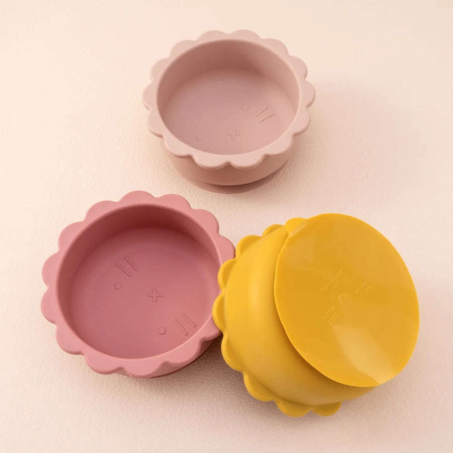 1PC Baby Silicone Bowl – Cute Cartoon Lion Shape Suction Feeding Bowl | BPA-Free Baby Tableware for Food Storage & Self-Feeding Training
