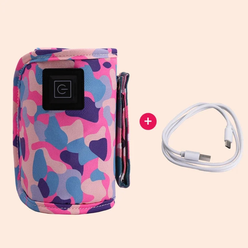 USB Baby Bottle Warmer – Portable Milk & Water Heater with Insulated Travel Bag for Stroller & Outdoor Use
