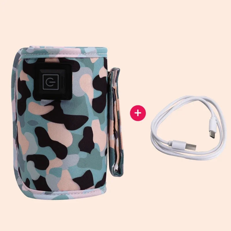 USB Baby Bottle Warmer – Portable Milk & Water Heater with Insulated Travel Bag for Stroller & Outdoor Use
