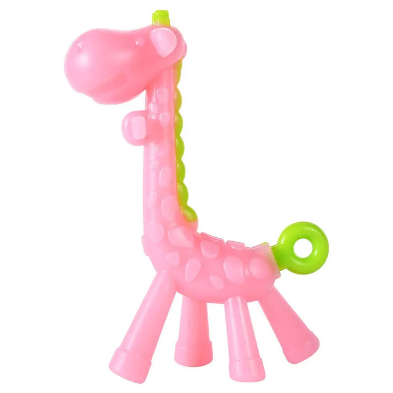 MAMIJOY Giraffe Silicone Baby Teether – BPA-Free Cartoon Ring Teething Toy | Soft, Food-Grade Relief for Infants