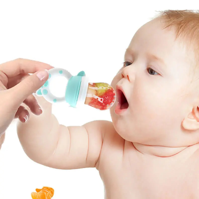 Baby Food Feeding Spoon & Juice Extractor – Silicone Pacifier Cup, Teether & Fruit Feeder for Babies (0–2Y)
