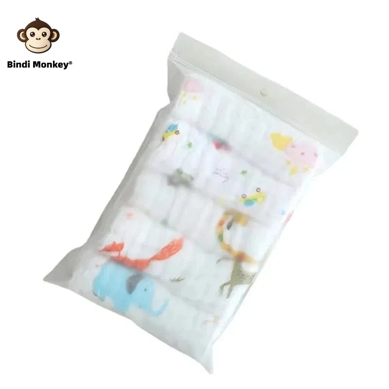 5PCS Baby Muslin Washcloths – 6-Layer Cotton Soft Towels | Absorbent Baby Face Towels, Burp Cloths & Feeding Wipes