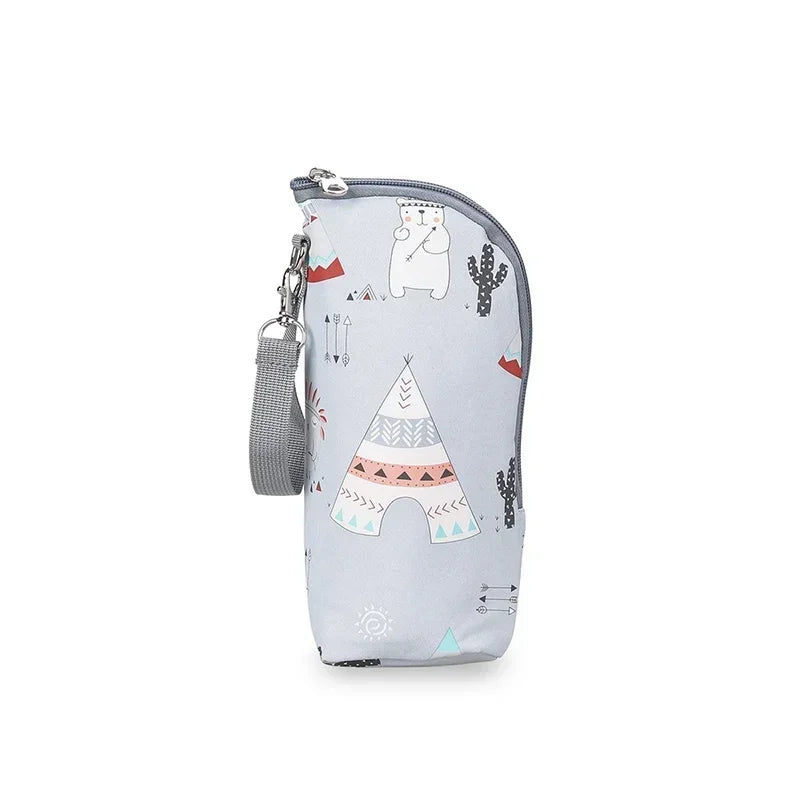 Baby Bottle Warmer Bag – Waterproof Insulated Feeding Bottle Holder with Stroller Hook | Portable Milk & Drink Storage Pouch (0–36M)