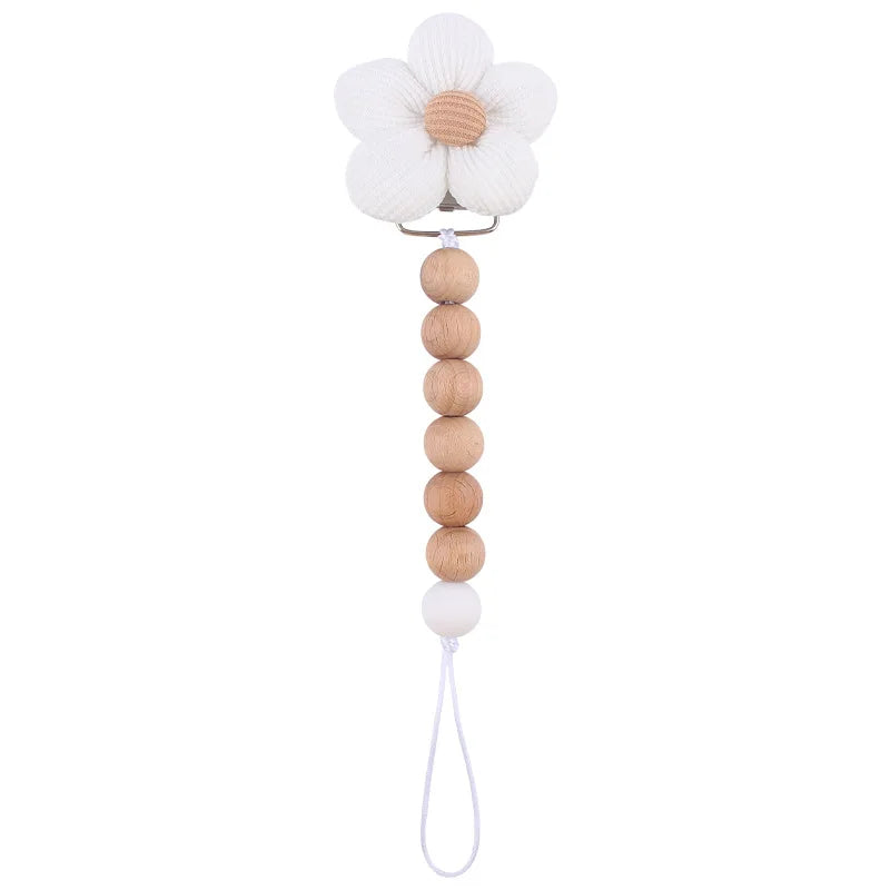 Baby Silicone Flower Pacifier Clip – Cute Teether Chain & Soother Holder | Newborn Accessories & Loss Prevention Strap