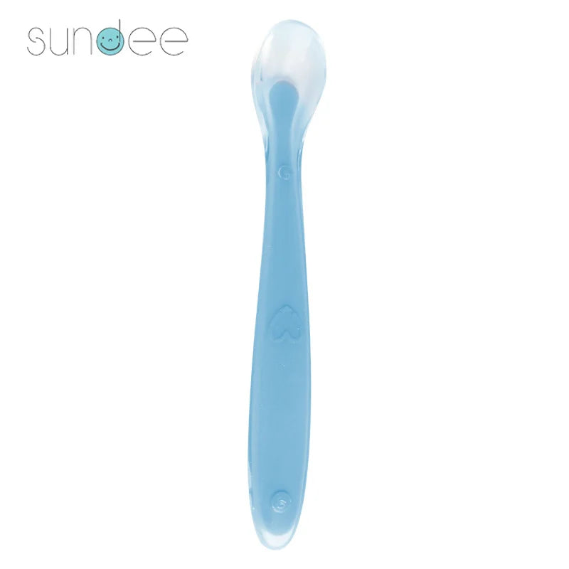 10 Pcs Baby Feeding Spoons – Soft Silicone Training Spoons for Infants & Toddlers | Temperature Sensing, BPA-Free, Safe & Gentle Flatware
