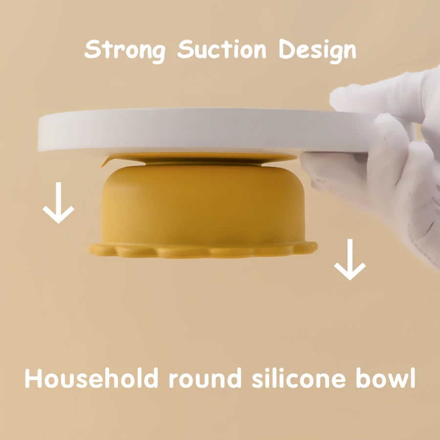 1PC Baby Silicone Bowl – Cute Cartoon Lion Shape Suction Feeding Bowl | BPA-Free Baby Tableware for Food Storage & Self-Feeding Training