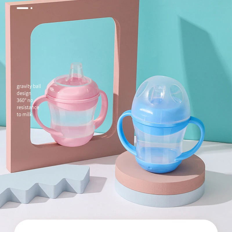 Children’s Water Bottle with Handle – Leakproof Baby Training Cup | Portable Outdoor Infant Drinking Cup with Dustproof Lid (160ml)
