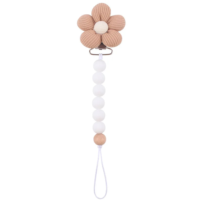 Baby Silicone Flower Pacifier Clip – Cute Teether Chain & Soother Holder | Newborn Accessories & Loss Prevention Strap