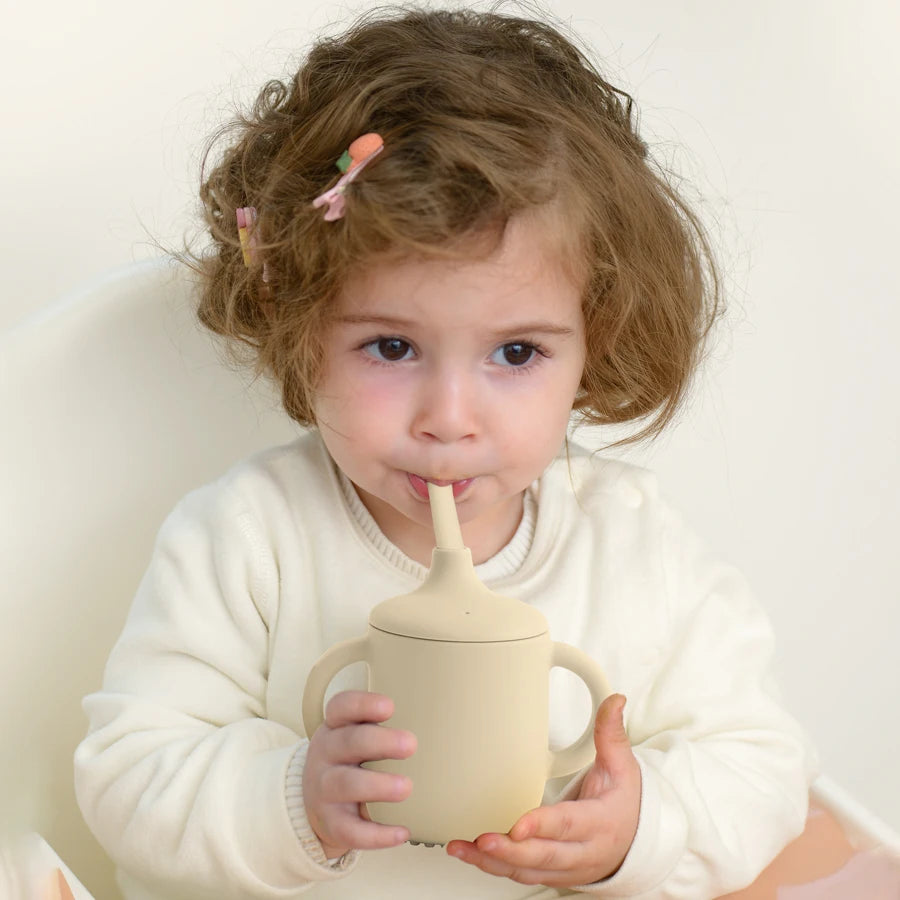 1PCS Baby Silicone Straw Cup with Two Lids – BPA-Free Snack & Drink Cup | Portable Leakproof Feeding Cup for Kids & Toddlers
