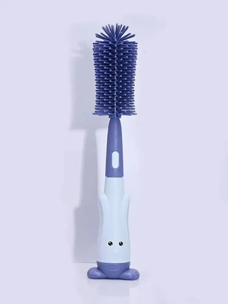 3-in-1 Baby Bottle Brush Set – Food-Grade Silicone Bottle Cleaner with Nipple Brush & Straw Brush | Multifunctional Standing Cleaning Kit for Bottles, Cups & Accessories