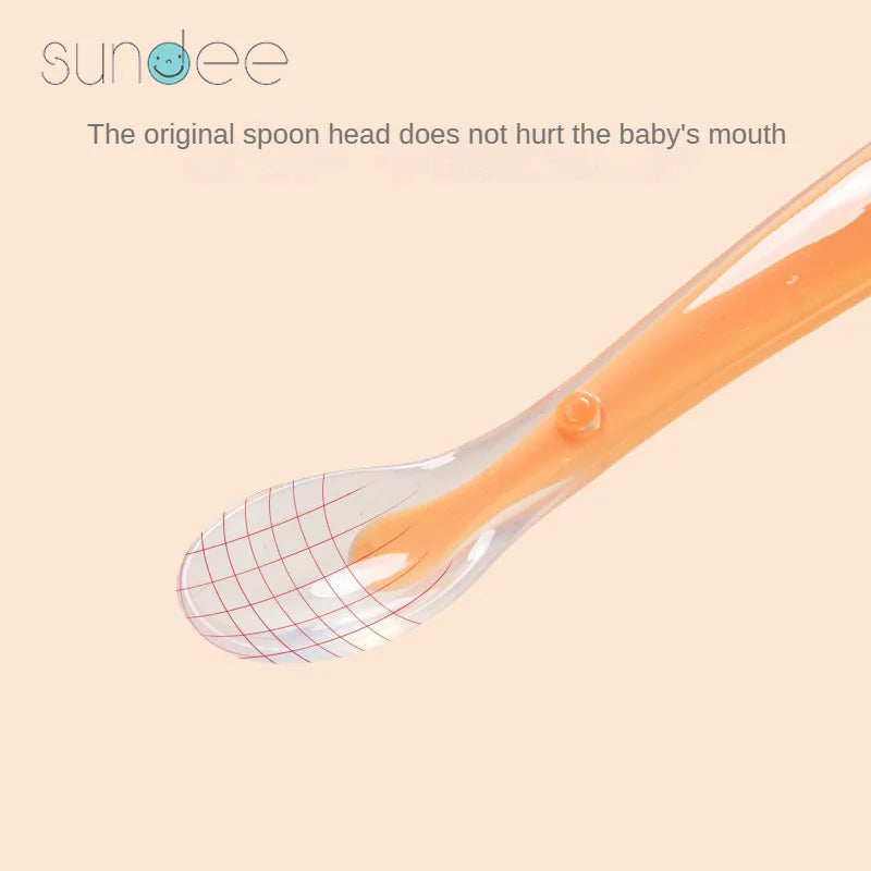 10 Pcs Baby Feeding Spoons – Soft Silicone Training Spoons for Infants & Toddlers | Temperature Sensing, BPA-Free, Safe & Gentle Flatware