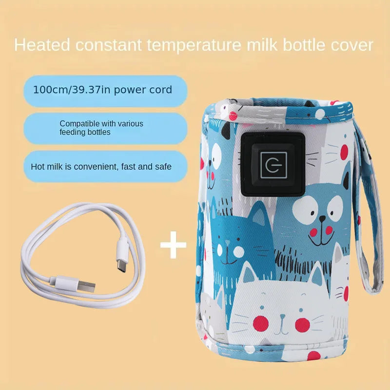 USB Baby Bottle Warmer – Portable Milk & Water Heater with Insulated Travel Bag for Stroller & Outdoor Use