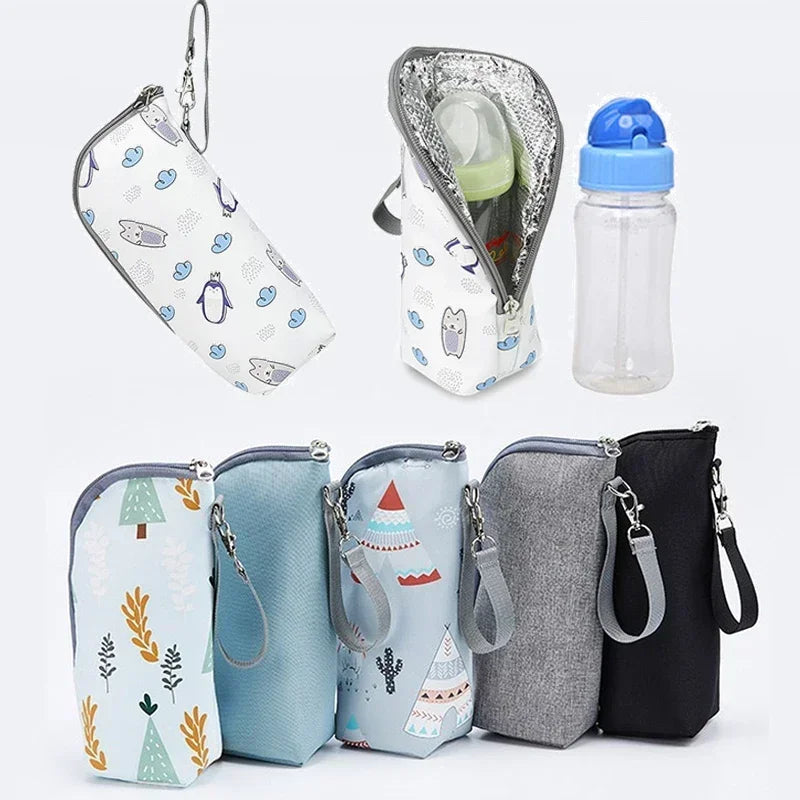 Baby Bottle Warmer Bag – Waterproof Insulated Feeding Bottle Holder with Stroller Hook | Portable Milk & Drink Storage Pouch (0–36M)