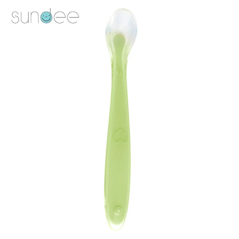 10 Pcs Baby Feeding Spoons – Soft Silicone Training Spoons for Infants & Toddlers | Temperature Sensing, BPA-Free, Safe & Gentle Flatware