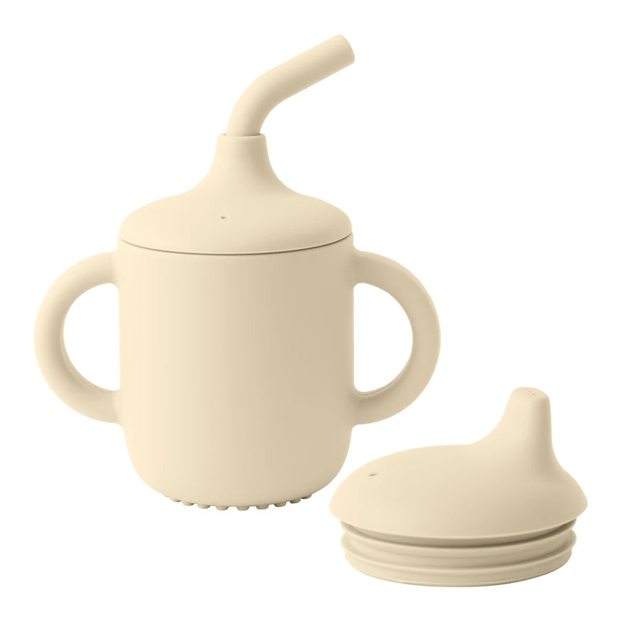 1PCS Baby Silicone Straw Cup with Two Lids – BPA-Free Snack & Drink Cup | Portable Leakproof Feeding Cup for Kids & Toddlers
