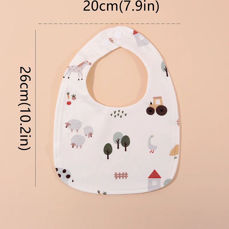 3PCS U-Shape Baby Bibs – 360° Rotating Muslin Bandana Bibs for Boys & Girls | Soft Newborn Saliva Towels & Burp Cloths for Infants & Toddlers