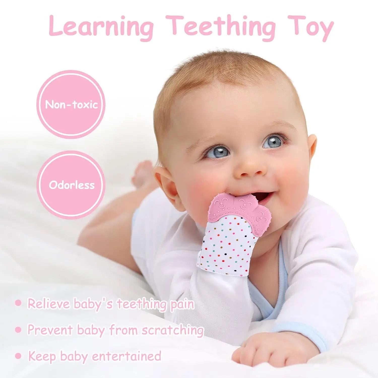 Food-Grade Silicone Baby Teething Glove – Anti-Scratch Mitten | Pain Relief Teether Toy for Infants & Toddlers