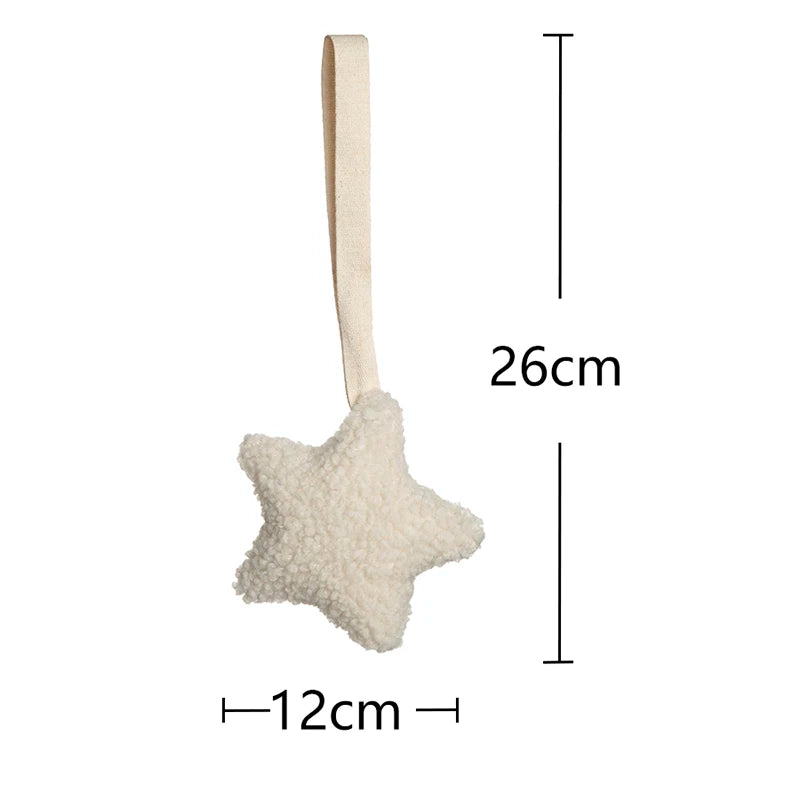 Baby Pacifier Clip – Sherpa Star & Moon Design | Soft Cotton & BPA-Free Silicone Soother Holder | Newborn Dummy Chain Baby Accessory