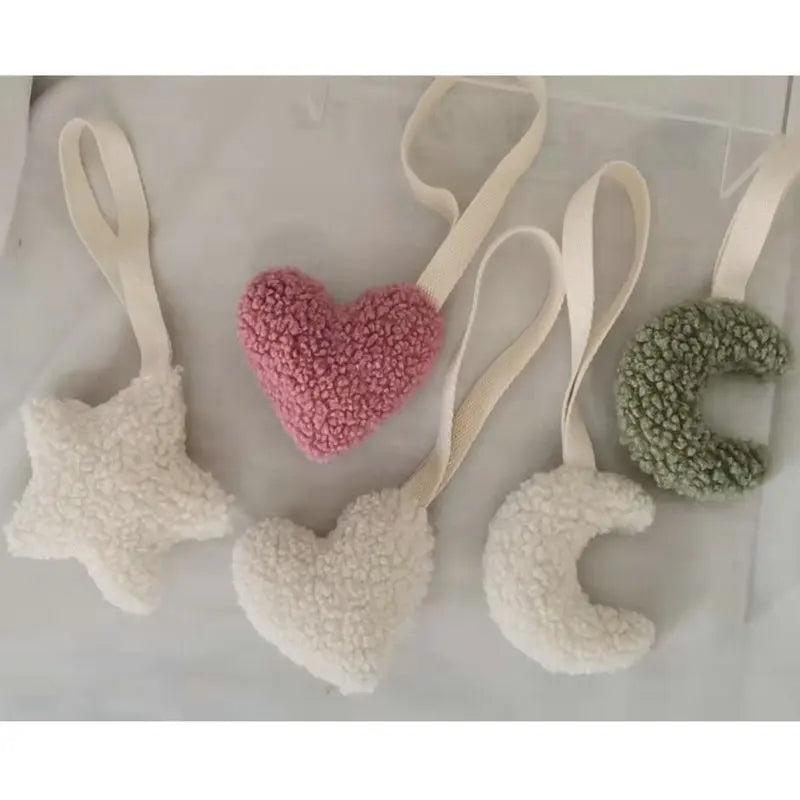 Baby Pacifier Clip – Sherpa Star & Moon Design | Soft Cotton & BPA-Free Silicone Soother Holder | Newborn Dummy Chain Baby Accessory