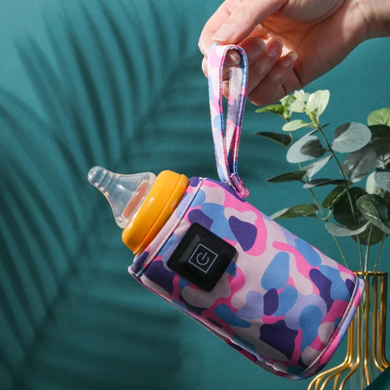 USB Baby Bottle Warmer – Portable Milk & Water Heater with Insulated Travel Bag for Stroller & Outdoor Use