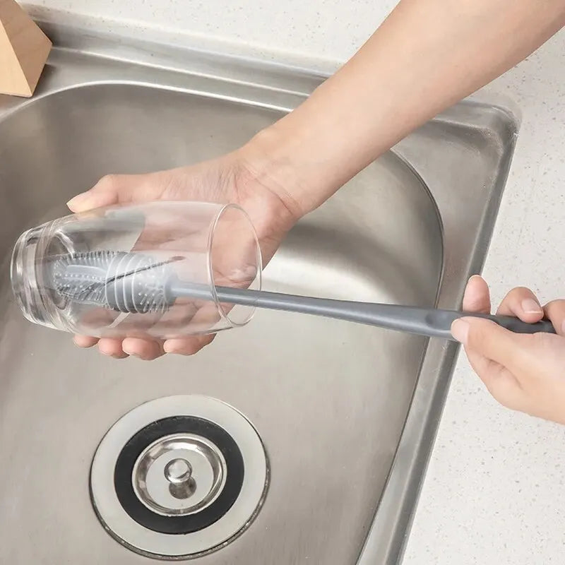 Long Handle Silicone Bottle Brush – Durable Cup & Glass Cleaner for Kitchen and Thermos