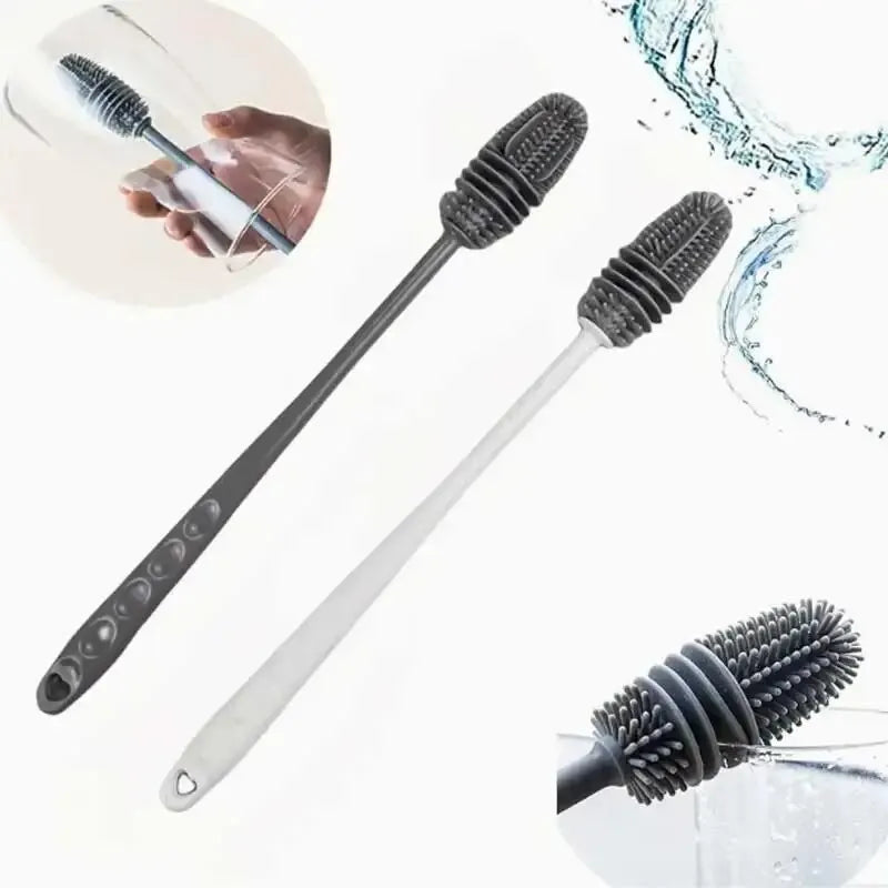 Long Handle Silicone Bottle Brush – Durable Cup & Glass Cleaner for Kitchen and Thermos