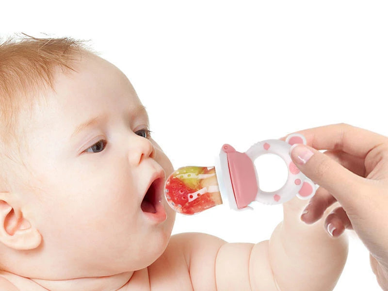 Baby Food Feeding Spoon & Juice Extractor – Silicone Pacifier Cup, Teether & Fruit Feeder for Babies (0–2Y)
