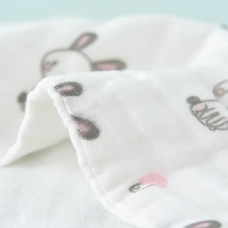 5 Pcs – Muslin Baby Towels – 6-Layer Cotton Soft Washcloths | Face Towel, Burp Cloth, Feeding & Bath Handkerchief