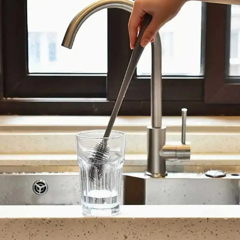 Long Handle Silicone Bottle Brush – Durable Cup & Glass Cleaner for Kitchen and Thermos