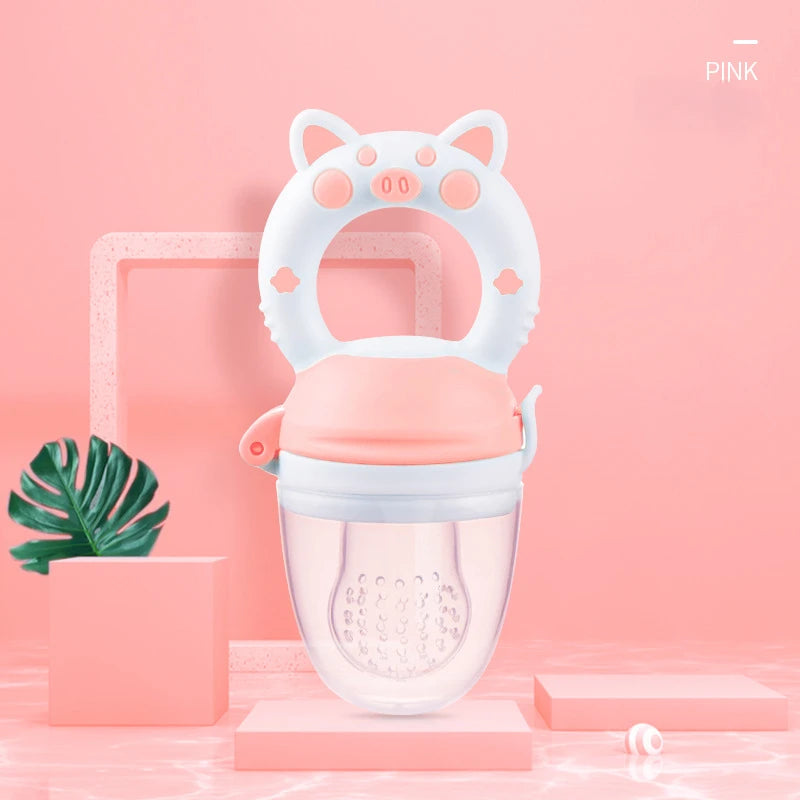 Baby Food Feeding Spoon & Juice Extractor – Silicone Pacifier Cup, Teether & Fruit Feeder for Babies (0–2Y)