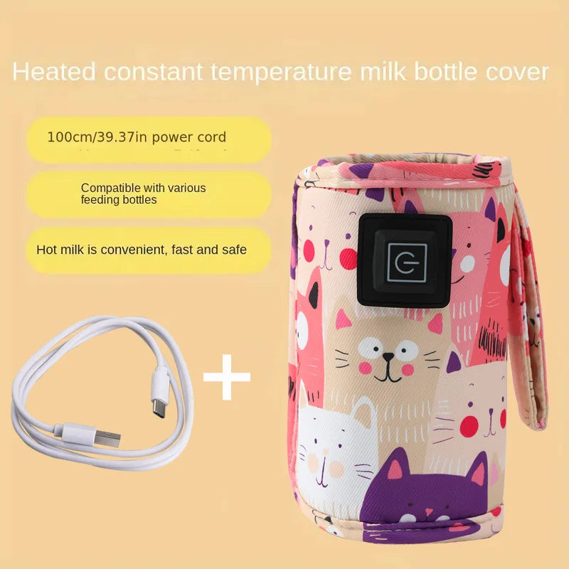 USB Baby Bottle Warmer – Portable Milk & Water Heater with Insulated Travel Bag for Stroller & Outdoor Use