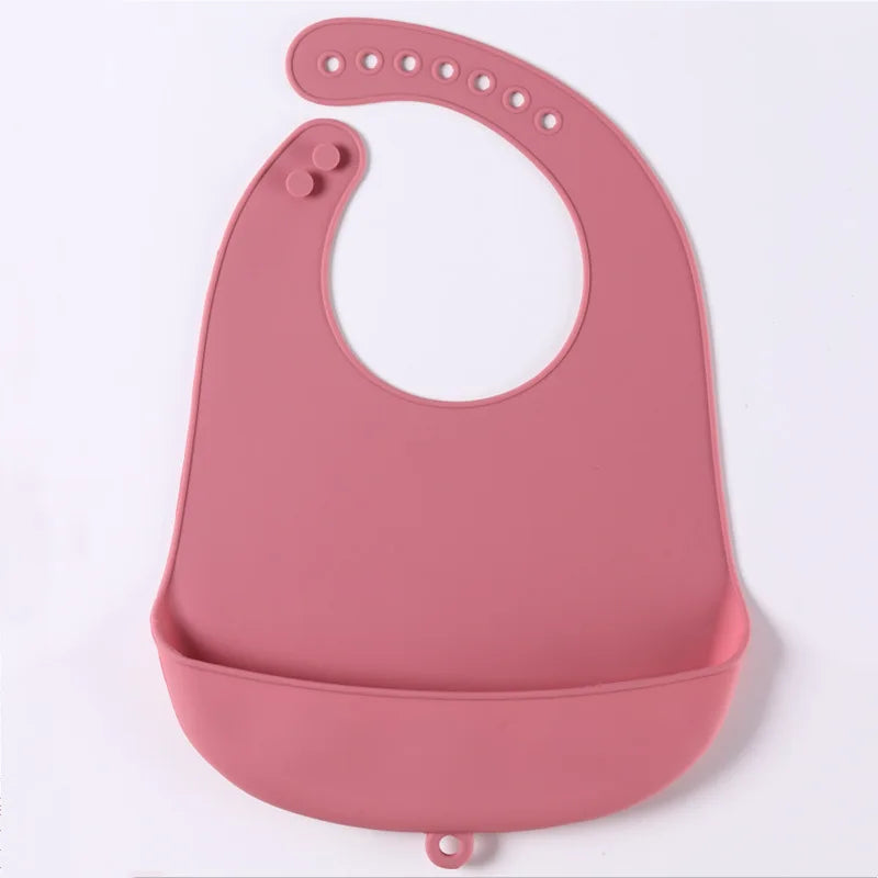 Food-Grade Silicone Baby Bibs – Waterproof, Easy-to-Clean Feeding & Drool Towels | BPA-Free, Adjustable Soft Bibs for Infants & Toddlers