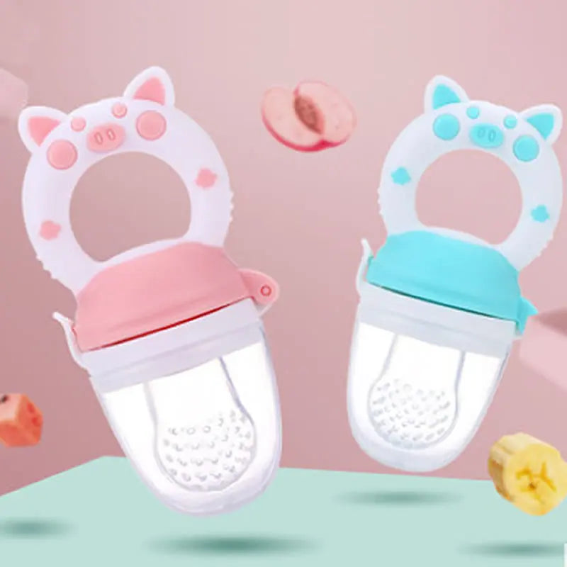 Baby Food Feeding Spoon & Juice Extractor – Silicone Pacifier Cup, Teether & Fruit Feeder for Babies (0–2Y)