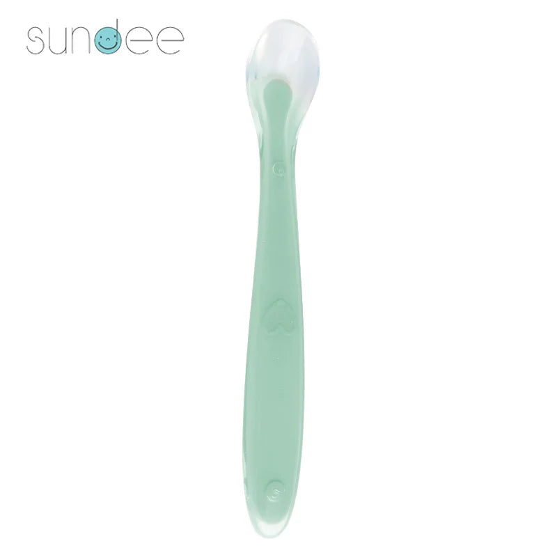 10 Pcs Baby Feeding Spoons – Soft Silicone Training Spoons for Infants & Toddlers | Temperature Sensing, BPA-Free, Safe & Gentle Flatware