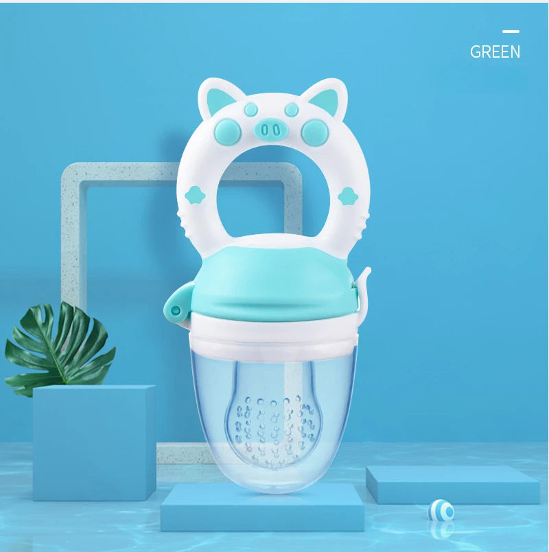 Baby Food Feeding Spoon & Juice Extractor – Silicone Pacifier Cup, Teether & Fruit Feeder for Babies (0–2Y)