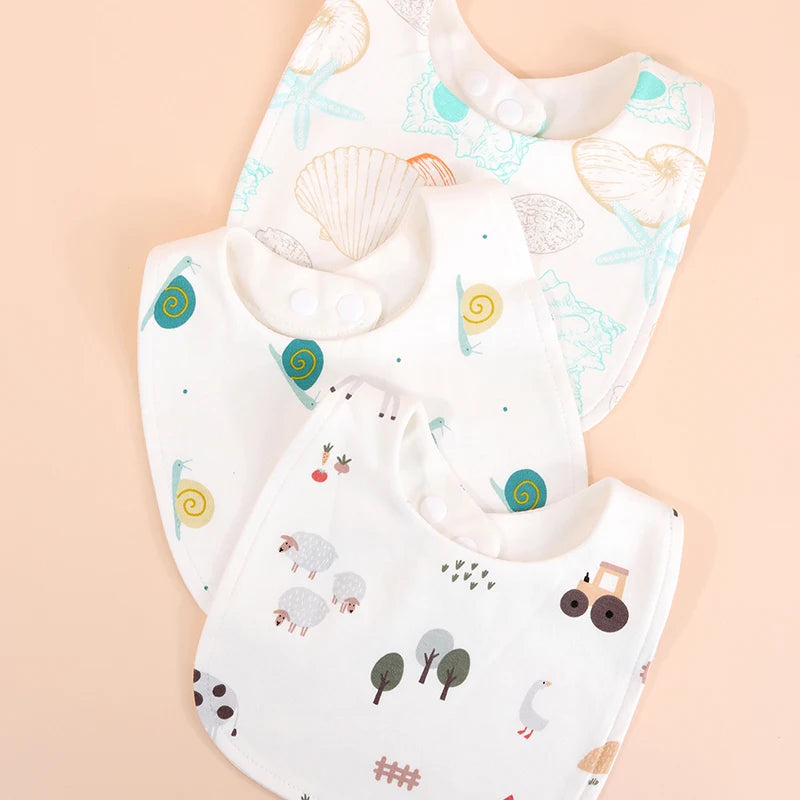 3PCS U-Shape Baby Bibs – 360° Rotating Muslin Bandana Bibs for Boys & Girls | Soft Newborn Saliva Towels & Burp Cloths for Infants & Toddlers
