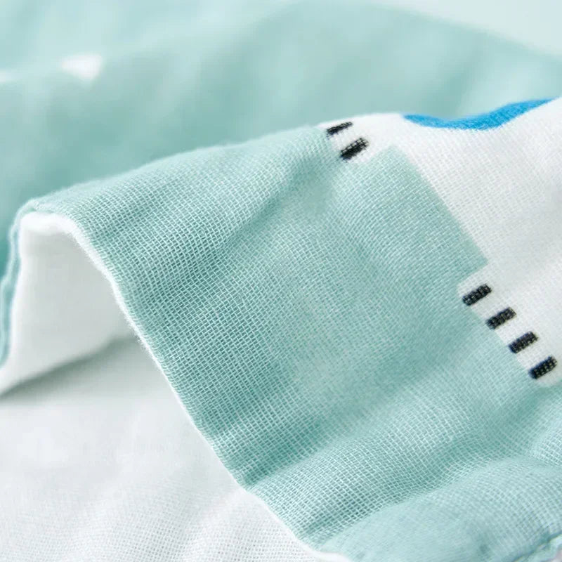 5 Pcs – Muslin Baby Towels – 6-Layer Cotton Soft Washcloths | Face Towel, Burp Cloth, Feeding & Bath Handkerchief