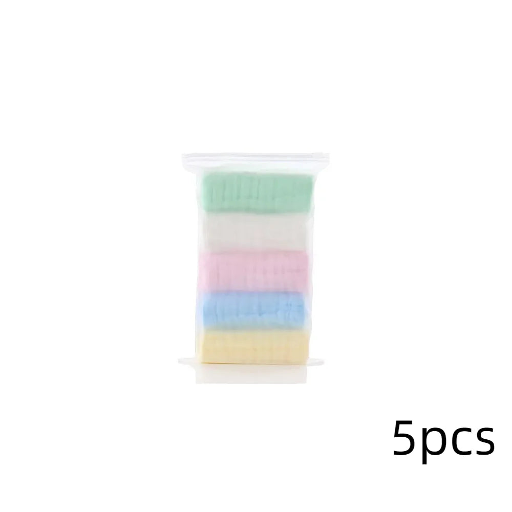 5PCS Baby Muslin Washcloths – 6-Layer Cotton Soft Towels | Absorbent Baby Face Towels, Burp Cloths & Feeding Wipes