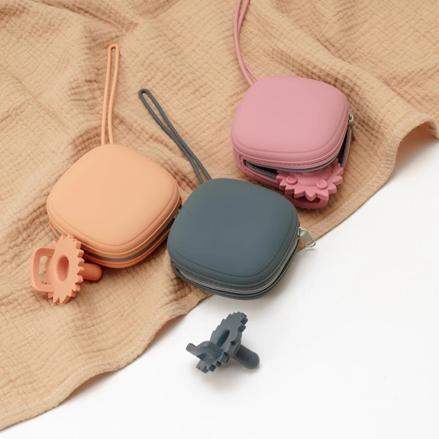 Baby Pacifier Holder Case – Portable Zipper Pacifier Box | Food-Grade Nipple Container for Soothers & Nursing Accessories