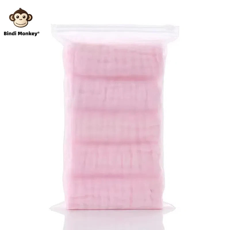 5PCS Baby Muslin Washcloths – 6-Layer Cotton Soft Towels | Absorbent Baby Face Towels, Burp Cloths & Feeding Wipes