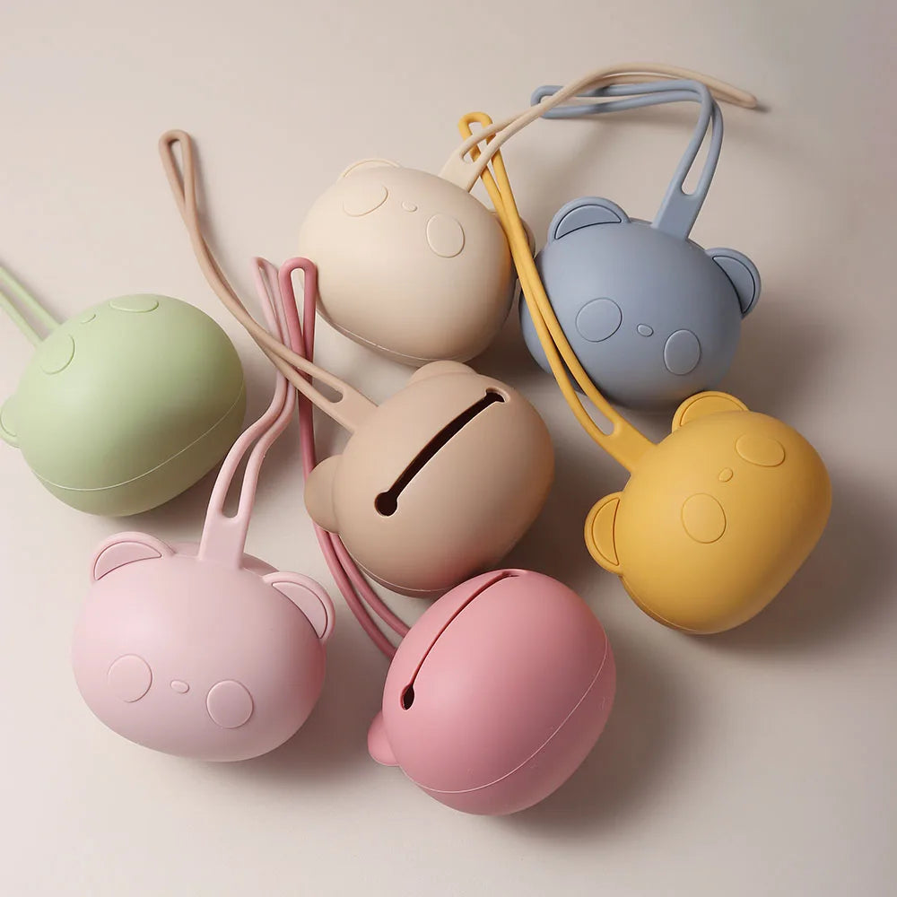 Panda-Shaped Baby Pacifier Case – Food-Grade Silicone Nipple Holder & Cover for Infants