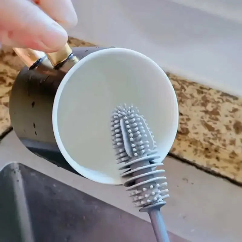 Long Handle Silicone Bottle Brush – Durable Cup & Glass Cleaner for Kitchen and Thermos