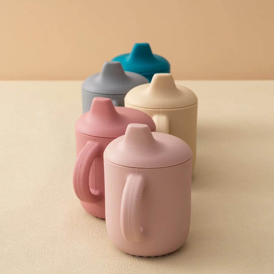 1PCS Baby Silicone Straw Cup with Two Lids – BPA-Free Snack & Drink Cup | Portable Leakproof Feeding Cup for Kids & Toddlers