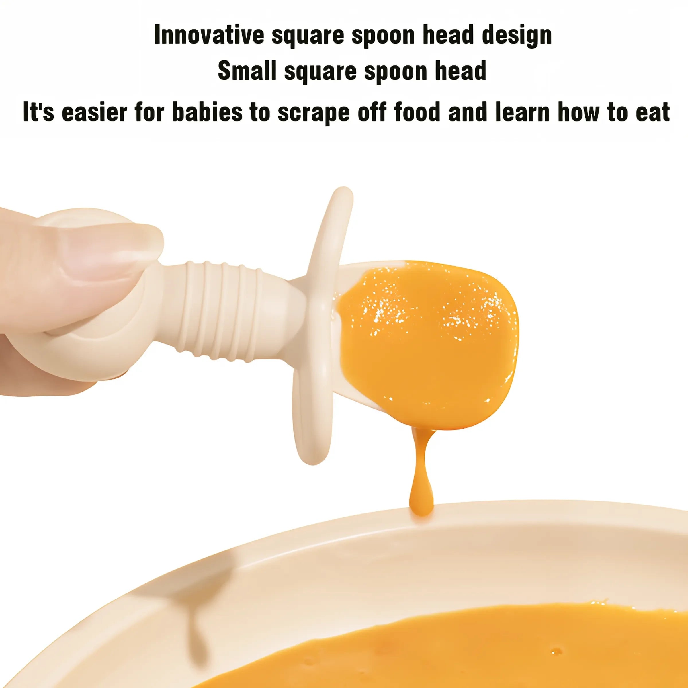 2PCS Baby Training Spoon & Fork Set – Food-Grade Silicone with Wooden Handle | BPA-Free Toddler Feeding Cutlery