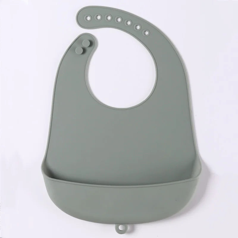 Food-Grade Silicone Baby Bibs – Waterproof, Easy-to-Clean Feeding & Drool Towels | BPA-Free, Adjustable Soft Bibs for Infants & Toddlers